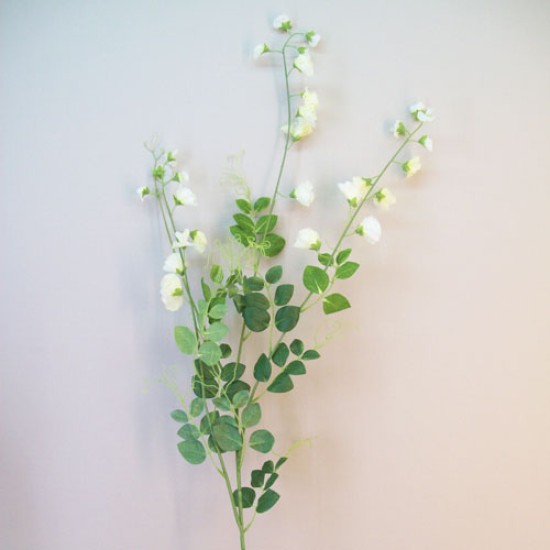 Extra Long Artificial Sweet Peas Stem Cream Artificial Flowers
